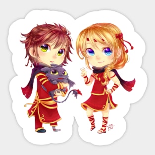 chibi Hiccup and Astrid Sticker